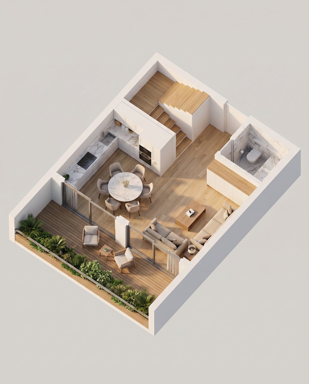 3D дуплекса 102 — нижний уровень